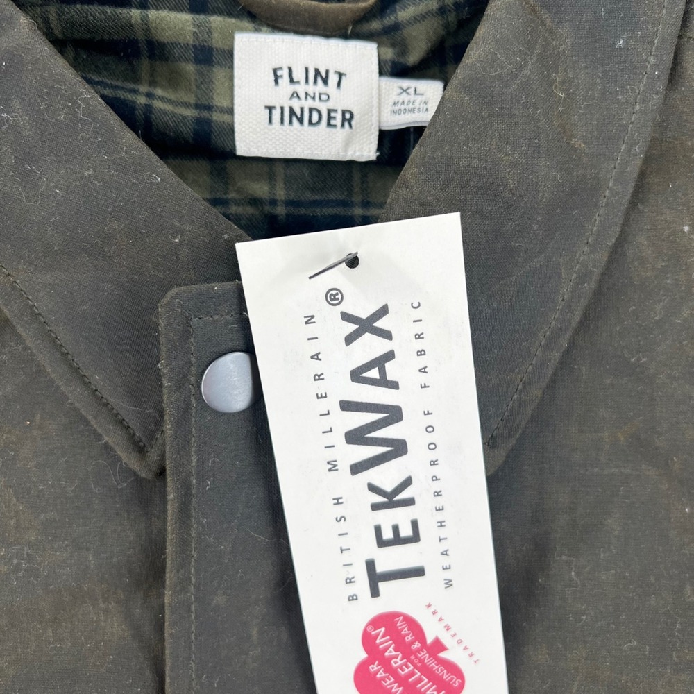 Flint and Tinder Hudson Jacket XL Olive Waxed Cotton British Millerain Tekwax - Picture 4 of 11